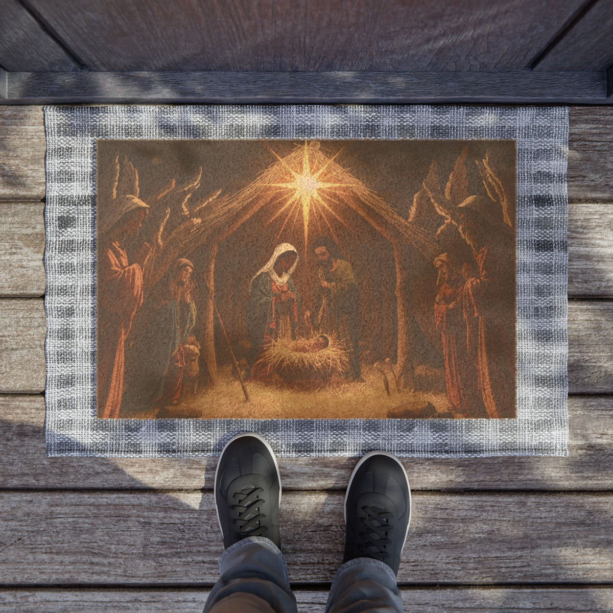 Nativity Scene Doormat — Christmas Nativity Welcome Mat